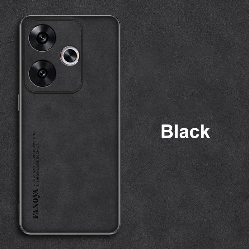 For Poco F6 Case Luxury PU Leather Phone Case For Xiaomi PocoF6 Redmi Turbo 3 5G Back Cover Matte Silicone Full Protection Coque