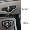 for Benz E-Class 2016- ABS Carbon Fiber Headlight Button Frame Cover