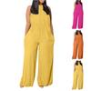 Women's Casual Retro Jumpsuit Summer Beach Sleeveless Round Neck Color Casual Fashion Wide Leg Jumpsuit