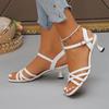 Fashion White Ankle Strap High Heels Sandals for Women Fashion Thin Heel Dress Shoes Woman 2025 Summer Cross Strap Party Sandalias Mujer