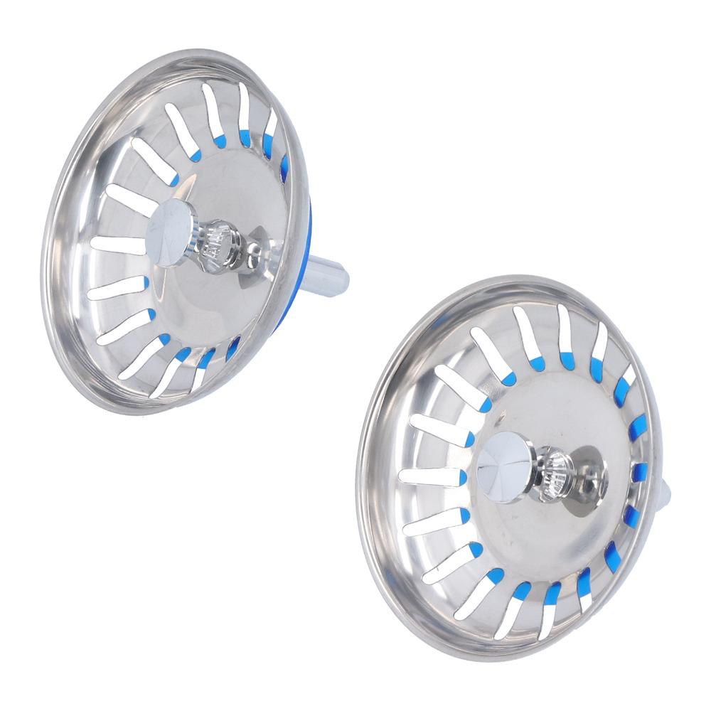 2 Pack Multiple Holes Sink Filter Stopper 304 Stainless Steel Drain Plug Basket  Bathroom Sink