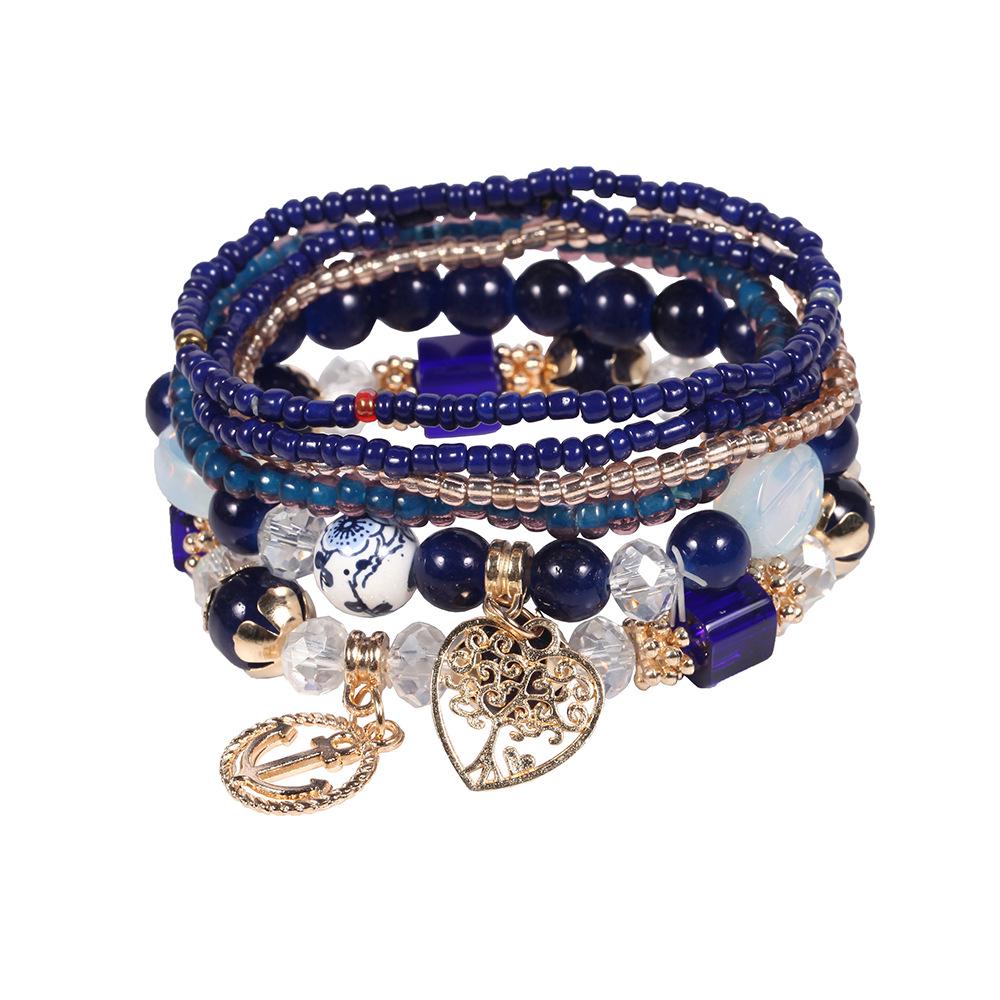 

Bohemian Beaded Women s Bracelet Set - Romantic Elements (6 Pieces)