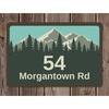 Personalized Metal House Number Sign Mountain Forest Address Plaque Custom Home Decor