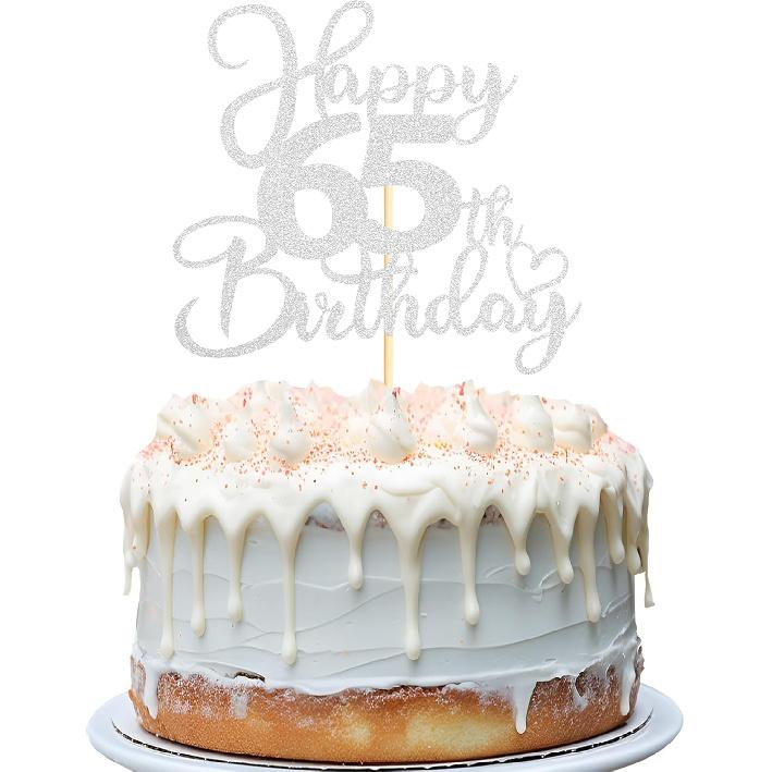 Sotpot 1PC Happy 18th Birthday Cake Topper Double-sided Silver Glitter Cake Pick Cake Decoration for 18th Birthday Anniversary Party Cake Decorations