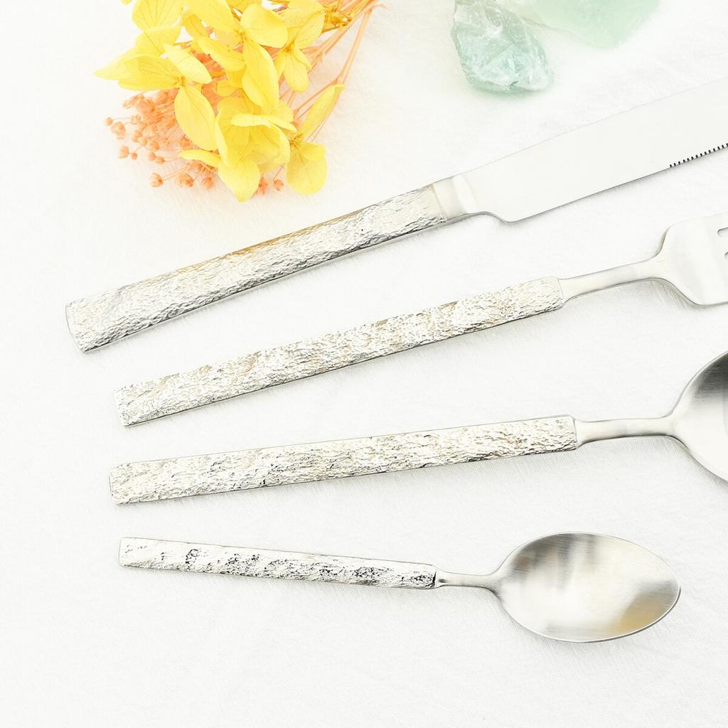 4 Pcs Vintage Knife Fork Coffee Spoon Cutlery Set 304 Stainless Steel Dinnerware Set Dinner Tableware Service For 1 Flatware Home Kitchen Silverware