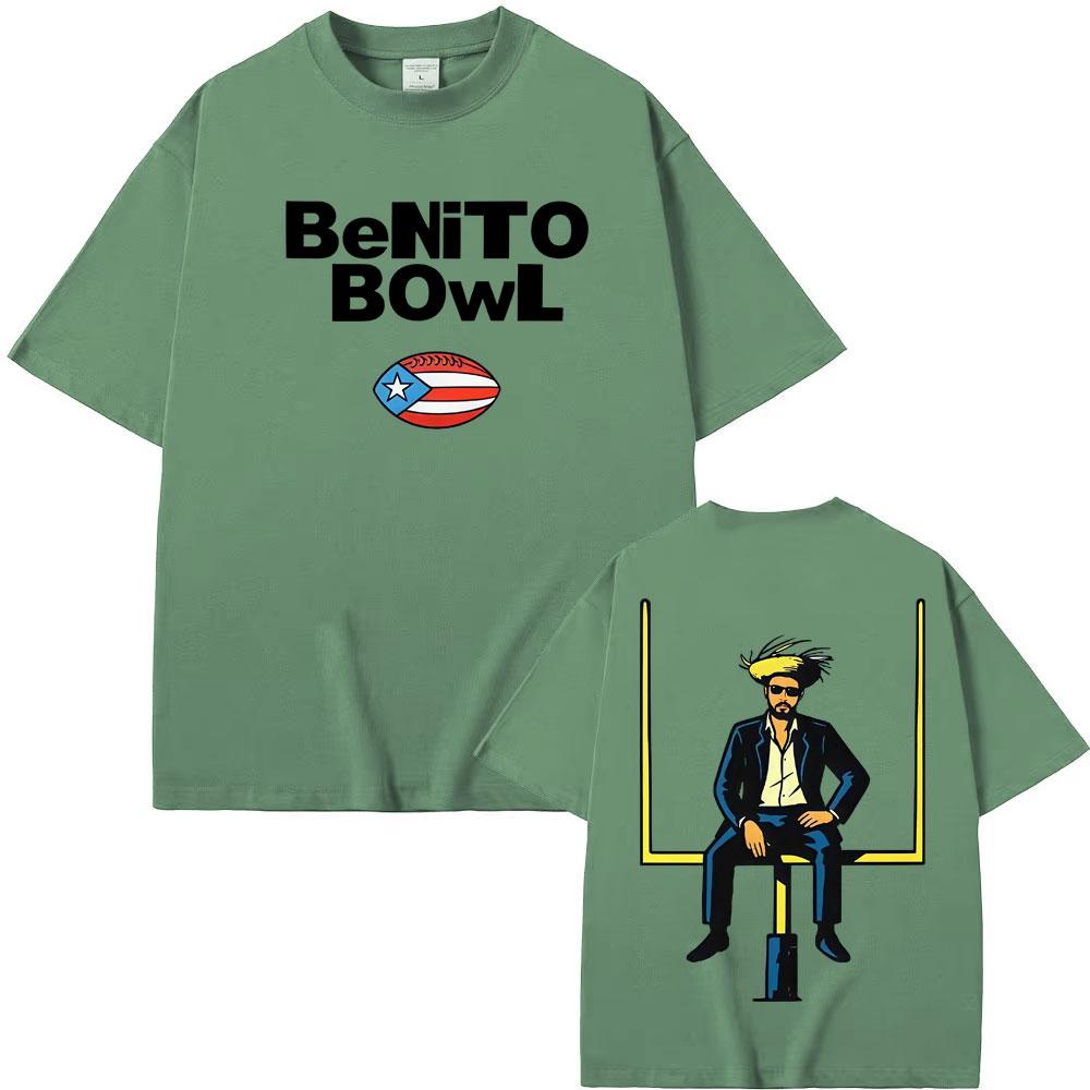 Benito Bowl Portoriko Fotbalové Tričko Bad Bunny Styl Super Bowl Tričko Pánské Dámské Oversized Vintage Vysoce Kvalitní Tričko