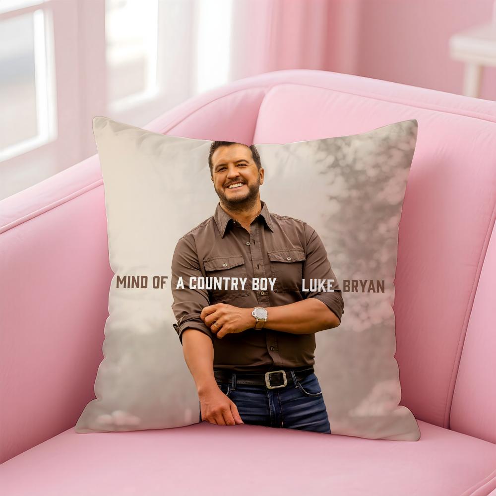 l-Luke Bryan Singer Cushion Cover Comfortable Reversible Pillow Cover Ideal for Car Sofa Bedroom & Beyond