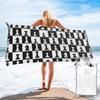 Black And White Chess Board Pattern Beach Towel Soft Microfiber Quick Dry Absorbent Quick Towels For Bath