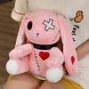 New Dark Series Rabbit Plush Toy Stuffed  Zombie Bunny Doll Gothic Rock Style Halloween Decor Creative Gift for Kids Friends