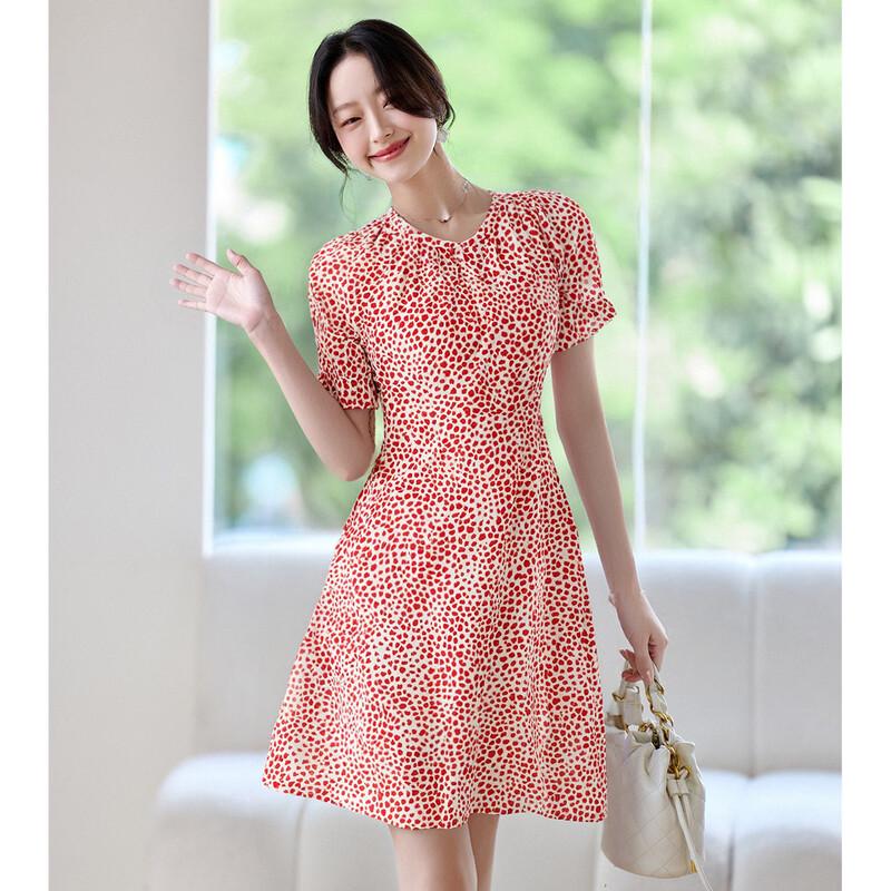 Origin Women s Heart Print Chiffon A-Line Dress L розовый