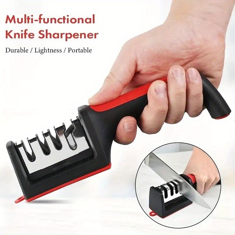 4 Segment Knife Sharpener Home Use Kitchen Port Multi-Functional Hand-Held Three-Purpose Slip-resistant Design Quick Sharpening Stone