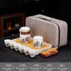 Suet jade travel kung fu tea set camping with tea tray portable storage bag business gift