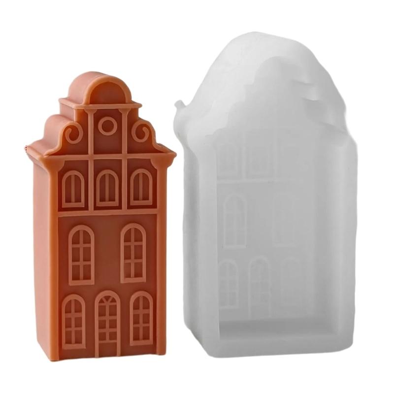 

3D Форма для свечи в виде дома, Форма для силиконового орнамента в виде дома с трубой, Формы для литья, Формы для гипса ручной работы, Принадлежности для рукоделия