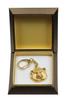Akita, Akita Inu - Gilded key ring with dog in gift box, handbag decoration, luxury accessory by Art-Dog brand