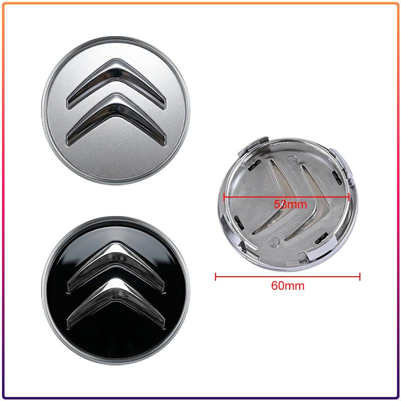 4Pcs 60MM Car Wheel Center Hub Caps Replacement Wheel Hub Emblem For Citroen C1 C2 C3 C4 C5 C6 C8 C4L DS3 DS4 DS5 LS DS6 Picasso