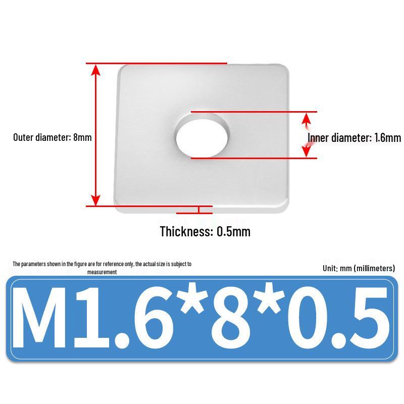 304 Stainless Steel Thickened Square Flat Washers M4-M24
