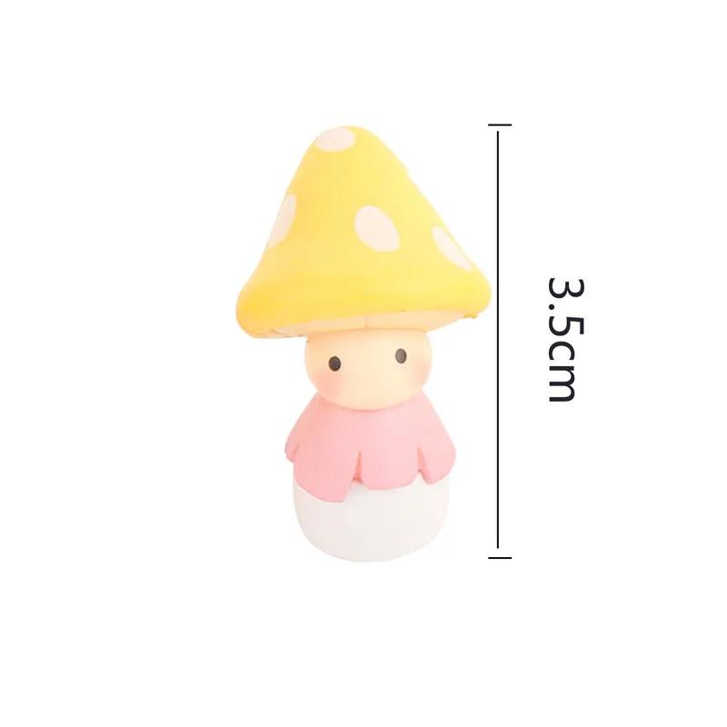 4 Pcs Mushroom Doll Figures Decor Mini Fairy Garden Animal Statue Miniature Garden Moss Micro Landscape Ornaments Resin Craft