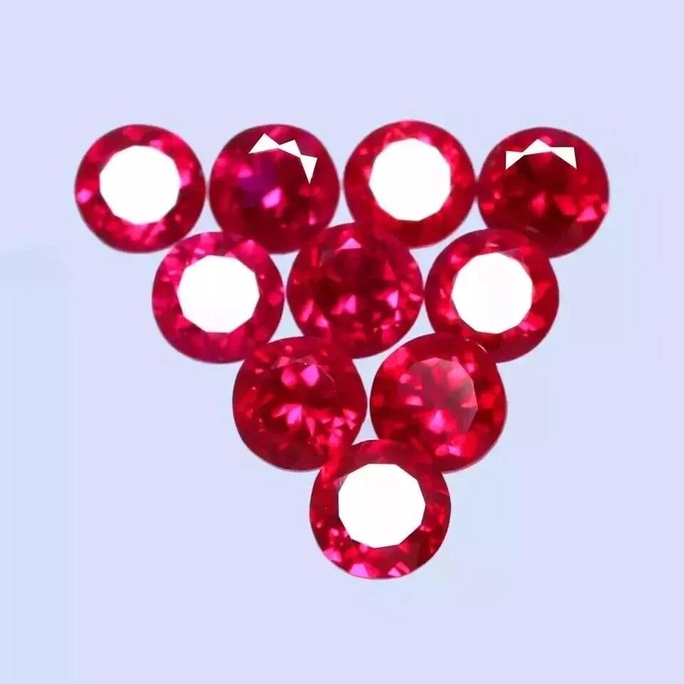 Certified Natural Burma Pigeon Blood Red Ruby Round 8 MM 10 Pcs AAA+ Gemstone