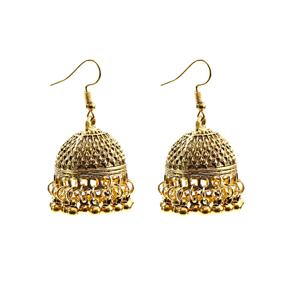 Pendientes Piercing Indian Zircon Jhumka Tassel Earrings Women Accessories Kolczyki Copper Color Earring Trendy Party Ear Rings
