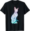 Stay Weird Tierliebhaber T-Shirt Pastell Goth Sphynx Katze Tattoo Kätzchen Unisex T-Shirt Polyester Damen Kleidung Persönlichkeit Freizeit T-Shirt