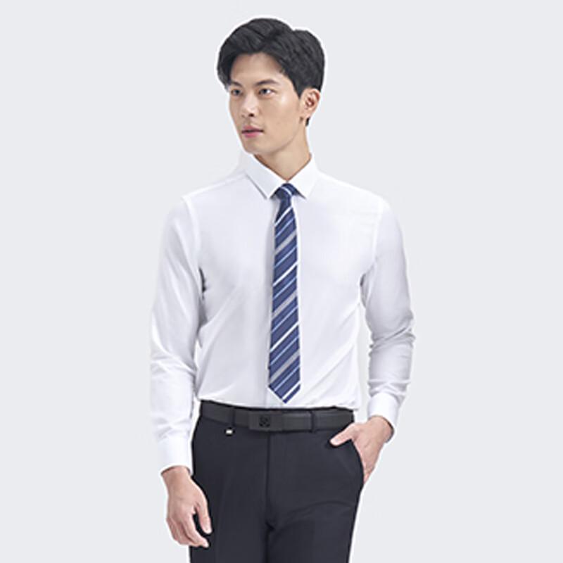 JOEONE Men's Pure Color Formal Long Sleeve Shirt