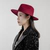 Autumn and winter new fashion casual bare body wide brim wool jazz hat outdoor shopping warm concave top hat tide