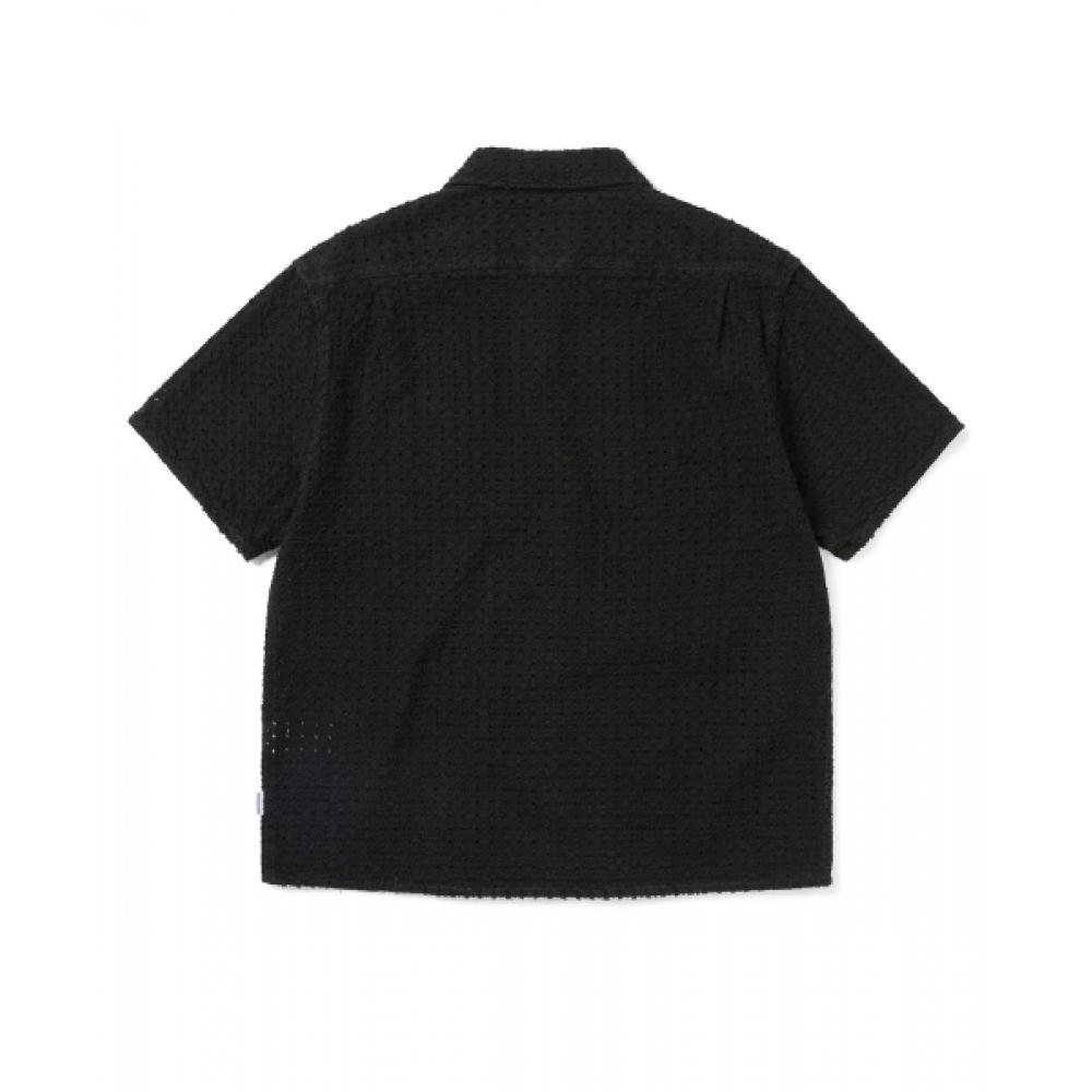 Thisisneverthat Damaged Denim Zip S S Shirt Black