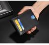 Men's Carbon Fiber Genuine Leather AirTag Wallet with RFID Protection