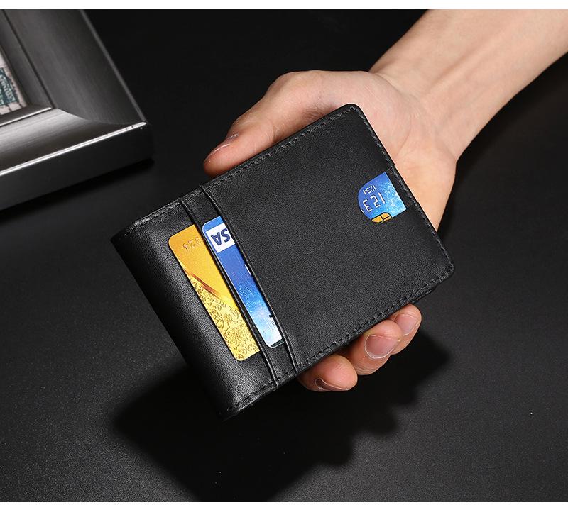 Men's Carbon Fiber Genuine Leather AirTag Wallet with RFID Protection