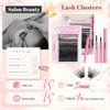 144 Stück 5D Cluster Wimpern Kit Gemischt 10-16mm D-Schwung Flauschiges DIY Wimpernverlängerungs-Set mit Kleber, Versiegelung und Pinzette