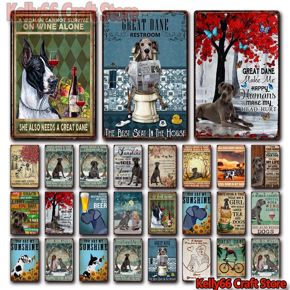 

[ Келли66 ] Питомец Немецкий дог Собака Туалет You Are My Sunshine Tin Metal Sign Home Pub Бар Декор Живопись 20 * 30 СМ Размер Dy214