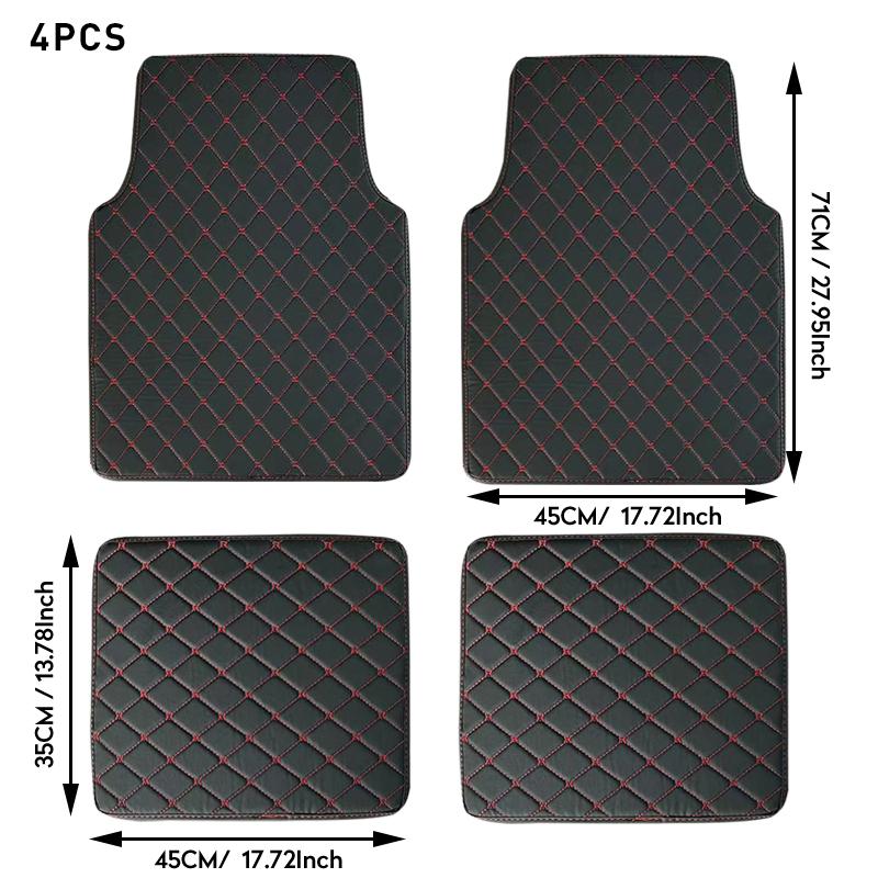 5PCS Universal PU Leather Car Floor Mats Front Rear Full Set Car Carpet Waterproof Auto Foot Pad Car Accessories Interior