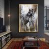 Modern Abstract Canvas Painting Interior Gold Foil Horse Zebra Animals Poster And Prints Wall Pictures For Living Room Decor