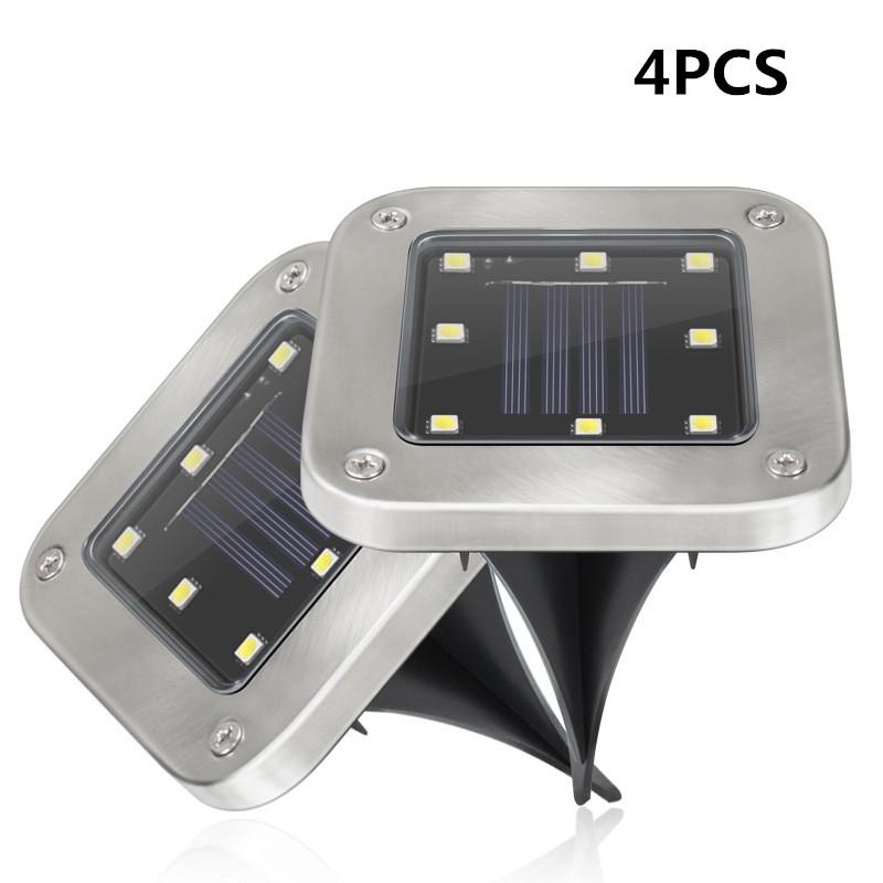 4Pcs 8LEDs Solar Powered Buried Light Underground Lamp for Outdoor Path Way Patio Garden Yard