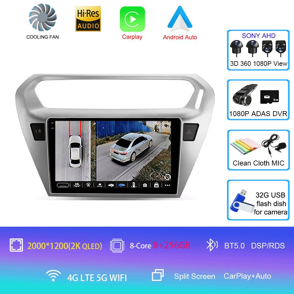 Car Radio Android 14 For Peugeot 301 Citroen Elysee 2013 2014 2015 2016 2017 2018 Multimedia Player Stereo Carplay 2din Audio BT