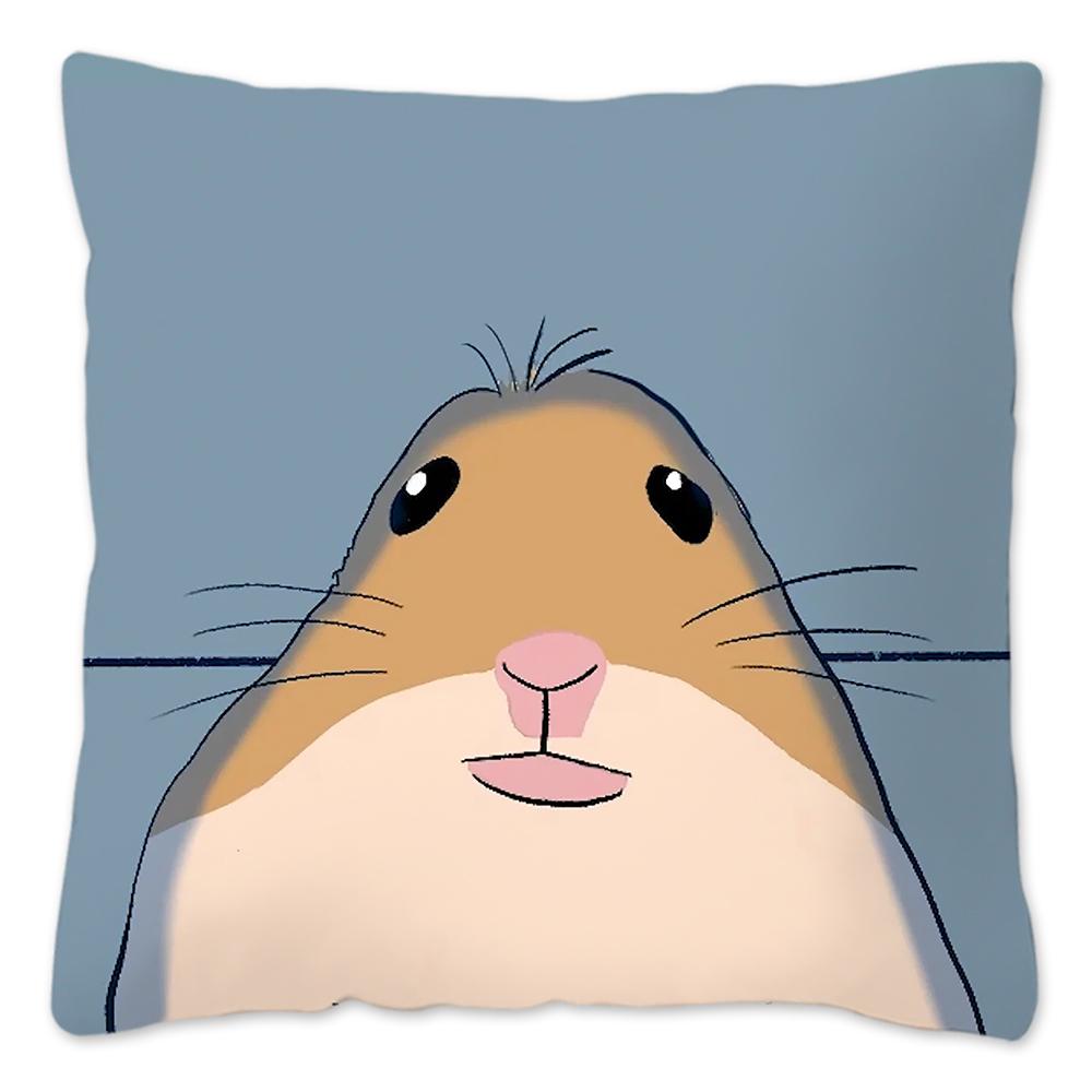 Funny Hamster Meme Pillow Cover Home Decor Polyester Cushion Cover for Sofa Car Cute Pillow Case Cojines Decorativos Para Sofá