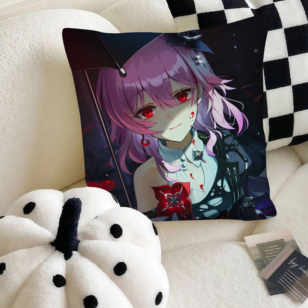 Evernight Niedliches Mädchen Honkai Star Rail Kissenbezug Quadratisches Kissen Schlafzimmer Sofa Freizeit Komfort Kissen Auto Heimdekoration