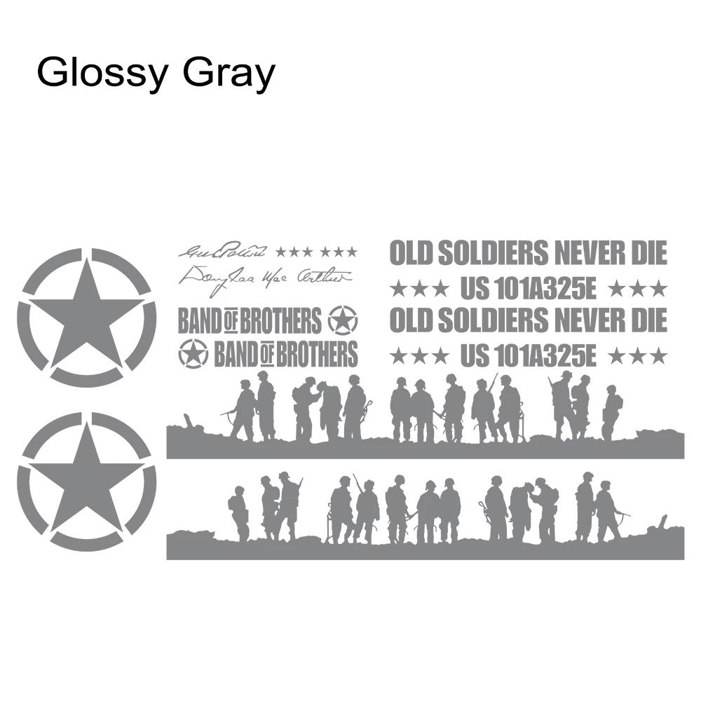 12 Stück Auto Tür Vinyl Aufkleber für Jeep Wrangler JK TJ Jl YJ Auto Pentagramm Soldaten Karosserie Dekoration Vinyl Decals Zubehör