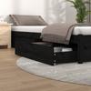 VidaXL Bed Drawers 4 Pcs Black Solid Pine Wood 815003