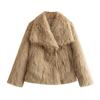 2024 Winter Celebrity Style Women's Loose Faux Fur Lapel Coat