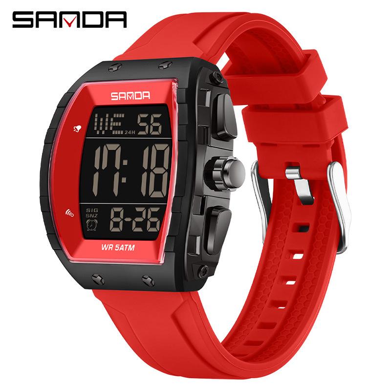Sanda Waterproof Multifunctional Sports Watch for Students with Alarm