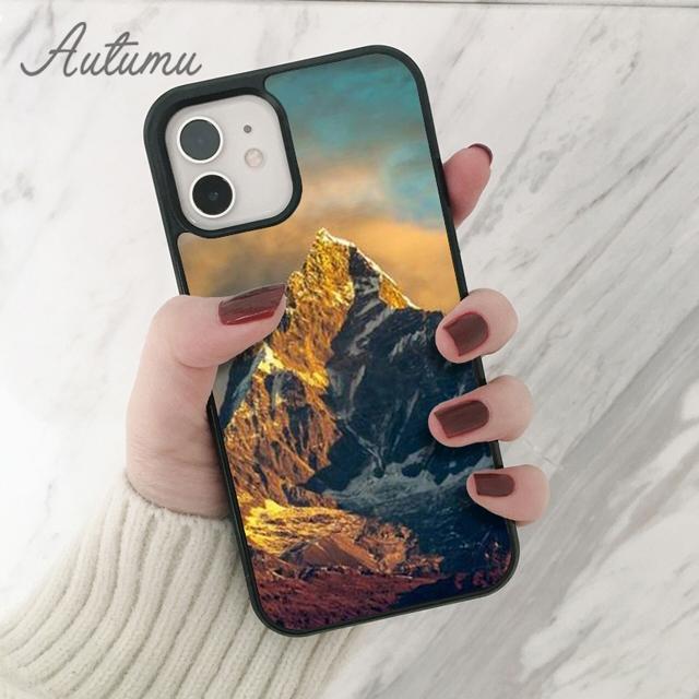 Mountain Pine Tree Forest Mountain Phone Case for iPhone 11 12 13 14 Pro Max Mini XR XS SE 2020 6S 7 8 Plus Galaxy S21 S22 Cover
