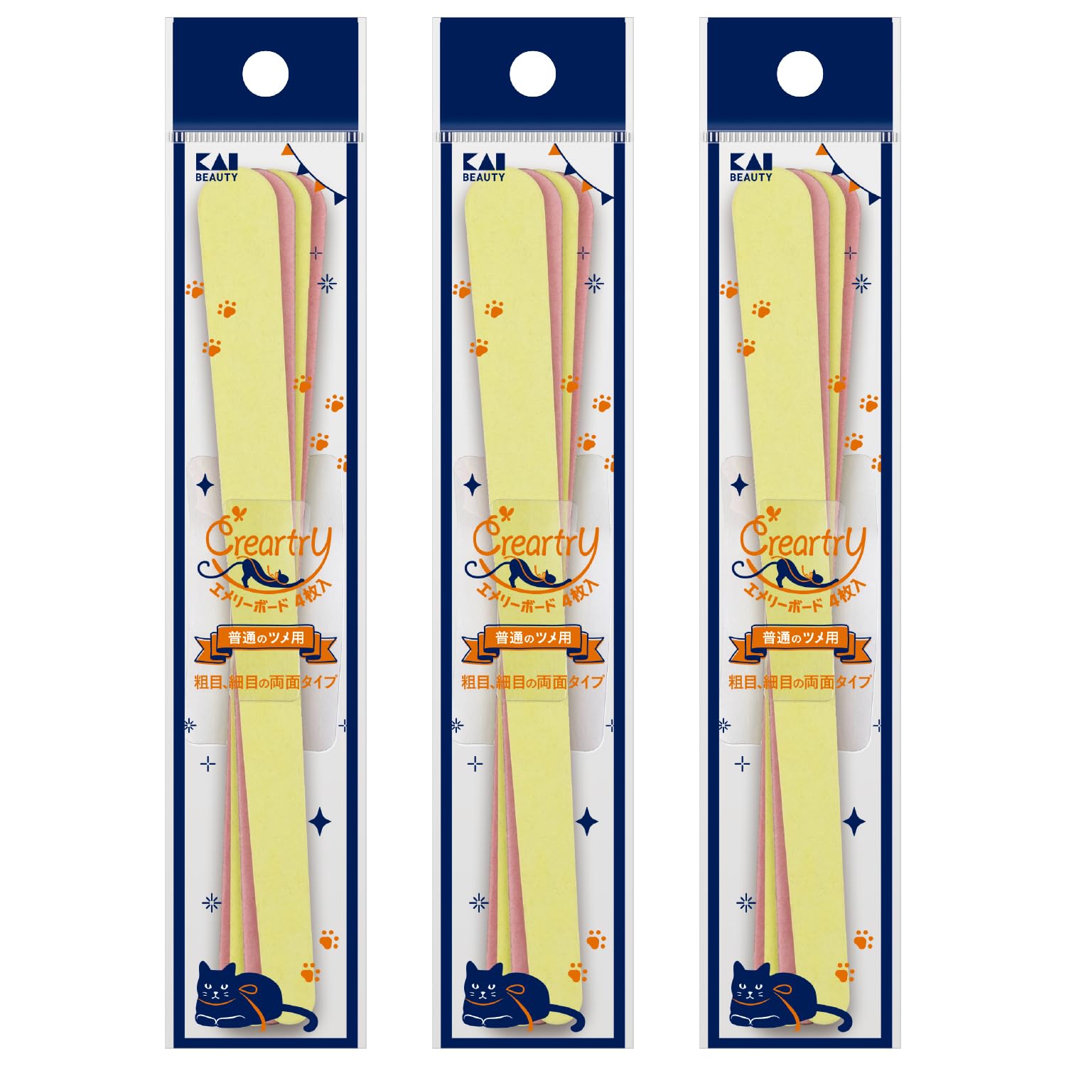 

Kai Cleartree Emery Board Nail File for Regular x HC4004 Nails, 4-Pack 3-Pack,