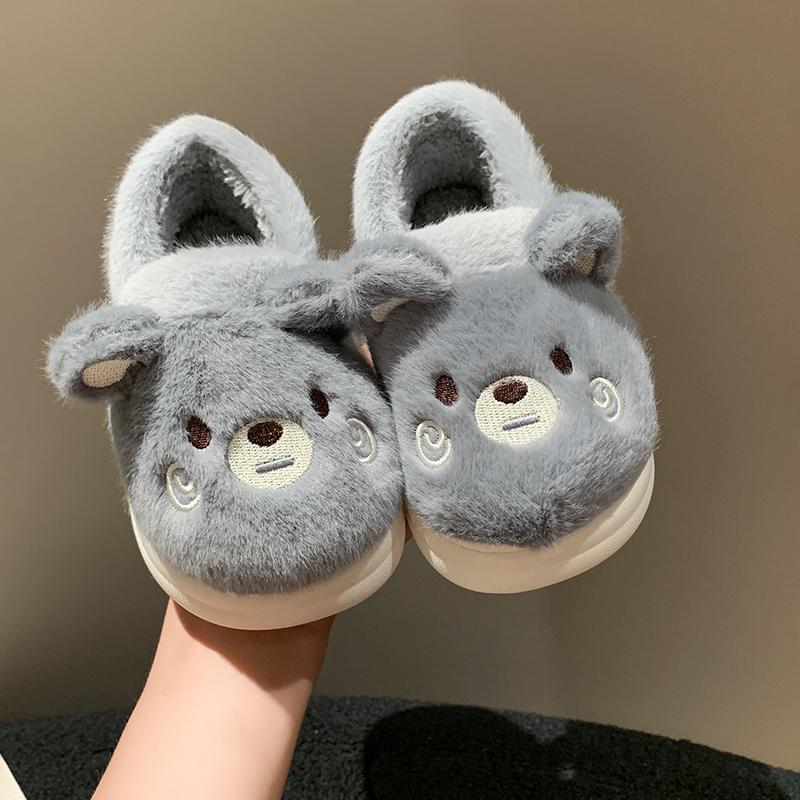 Children's cotton slippers autumn and winter new home indoor anti-skid warm cartoon boy and girl thickened cotton