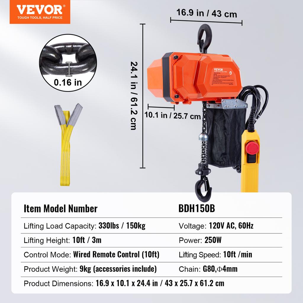 SucceBuy 330/1100/2200LBS Electric Wire Rope Hoist Crane Electric Chain Hoist with Trolley Overhead Garage Ceiling Winch