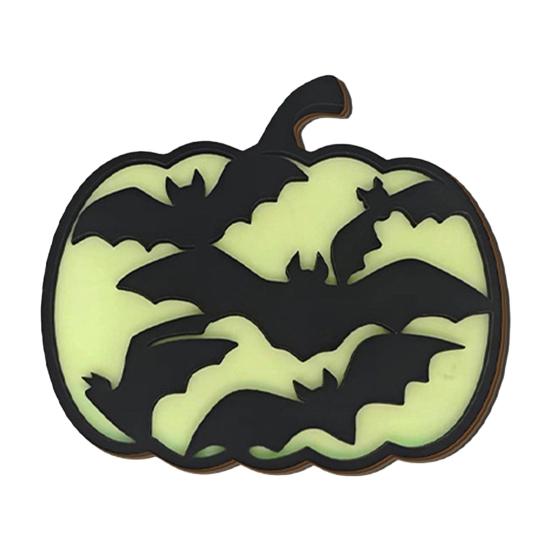 Durable Matte Black Halloween Signs Glow-in-The-Dark Pumpkin, Spooky Wooden Pumpkin Ornament, Cats Stable Luminous Party Supplies Bats Ghosts A