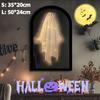 Halloween Ghost Mirror Night Light Happy Halloween Creepy Eyes Ghost Mirror with LED Lamp Gothic Decoration Haunted House Props