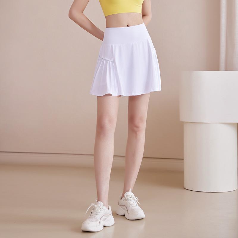 Women s Plus Size High-Waisted Quick-Dry Sports Skort Yoga Capris XL белый