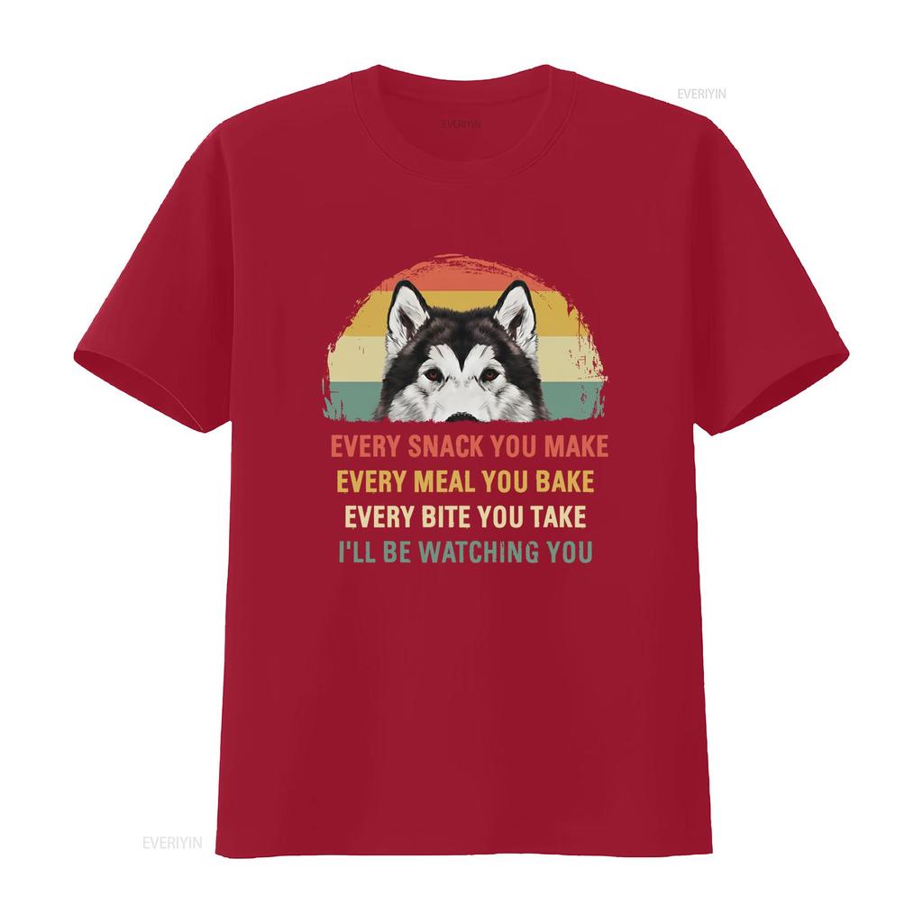 Retro Vintage Funny Husky Every Snack You Make Quote Print Casual T Shirt vintage Washed streetwear homme graphic Slightly