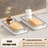 Stainless Steel Soap Rack Kitchen Bathroom Sink Shelf W Drainage Tray Rust-resistant Saver Basket For Kitchen Bathroom Accessory